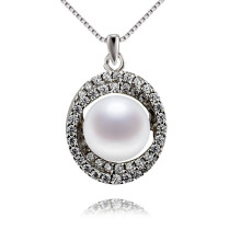 Snh 9mm AAA Grade Nice Button Shape White Pearl Pendant Jewelry